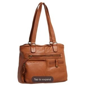 Tan Shoulder Bag with Structured Design and Minimalist Style